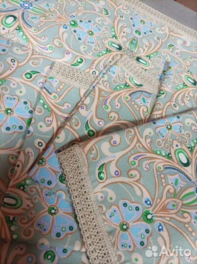 Скатерть и салфетки набор готовый. Рогожка