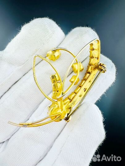 Винтажная брошь Чехословакия кристаллы