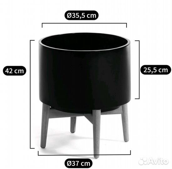 Кашпо с подставкой из гельвеи, Florian, AM.PM