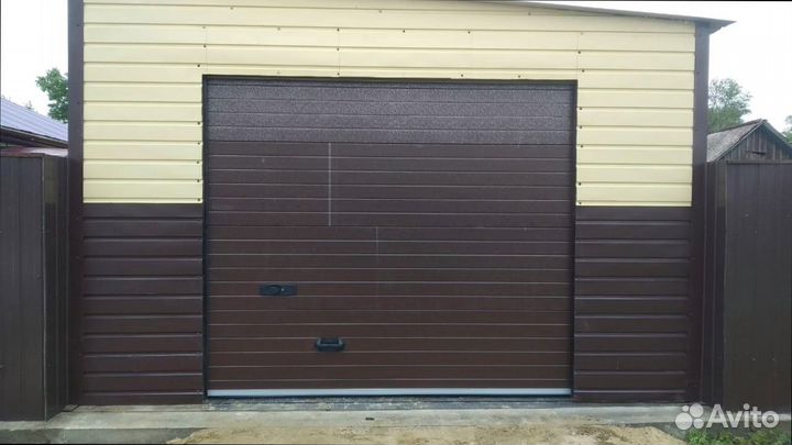 Высокие секционные ворота с установкой