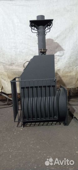 Печь для бани с выносной топкой и теплообменником