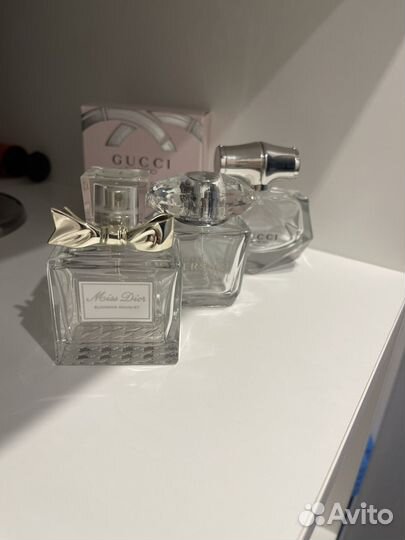 Флаконы от gucci, versace, остаток miss dior