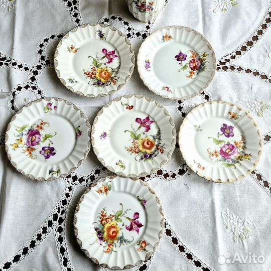 Набор десертных тарелок. Немецкий фарфор