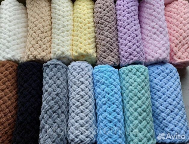 Плед, покрывало плюшевые вяжу на заказ