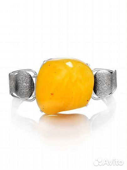 Серебряный Браслет Цепочка с Натуральным Янтарем