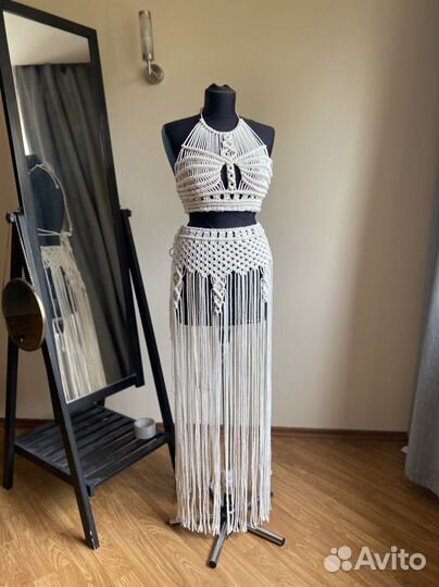 Костюм платье макраме