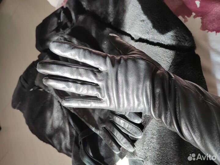 Перчатки женские кожаные