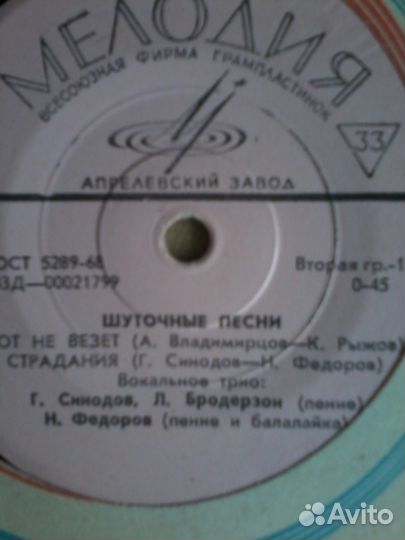 Пластинки виниловые