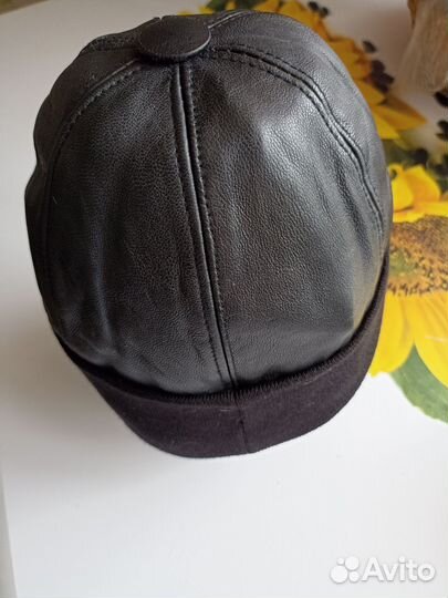 Шапка кожаная с подкладом