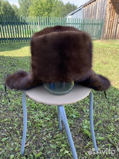 Норковая шапка мужская ушанка