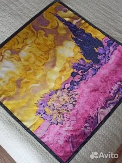 Платок картина Ван Гога Пшеничное поле с кипарисом