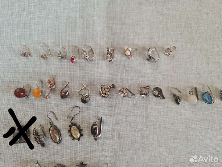 Серьги серебро ссср,ищу пару)