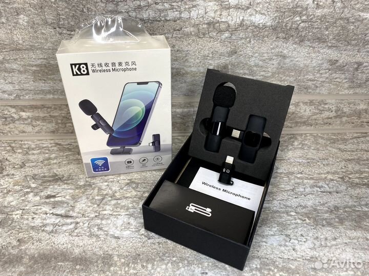 Петличный микрофон К8 для iPhone и Android