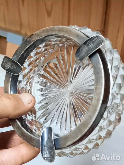 Пепельница ленинград,стекло,мелхиор