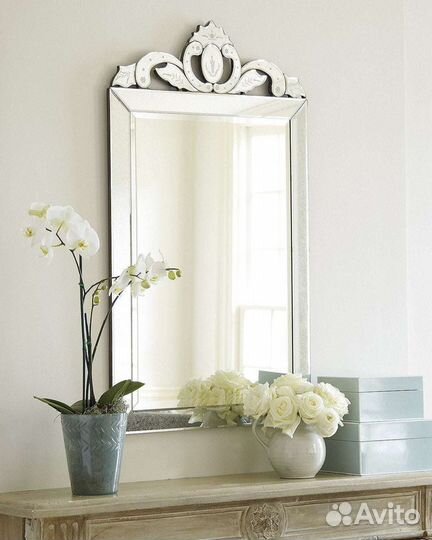 Прямоугольное настенное зеркало венецианский стиль