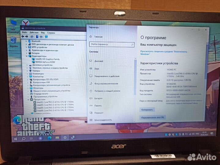Игровой ноутбук Acer 2видеокарты/8gb/ssd