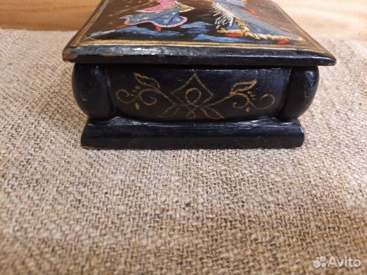 Шкатулка Деревянная Дед Мороз и Снегурочка