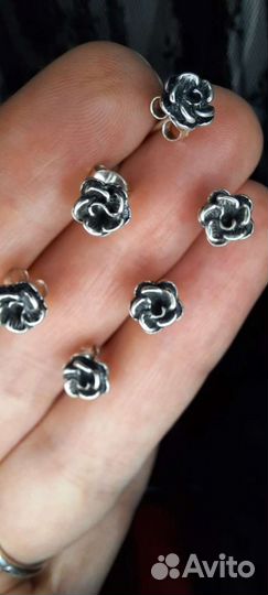 Серьги-гвоздики. 925 проба. Чернение