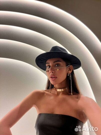 Цепочка на лицо на нос украшение из цепей сердечки