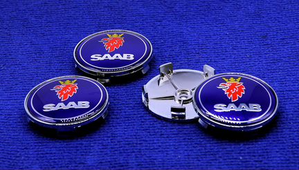 Комплект колпачков Saab 62,63,65,66,68,74мм синий