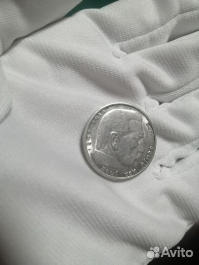 2 марки 1938 года. Серебро. Люкс