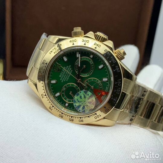 Мужские наручные часы Rolex Daytona зеленые LS