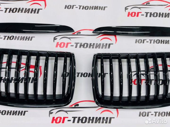 Ноздри на бмв е90 2005-2008 двойные черные Bmw