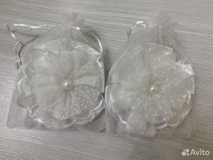 Банты для волос белые