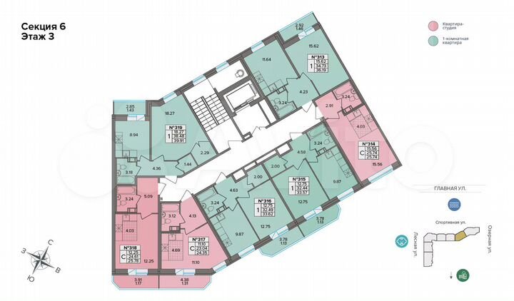 1-к. квартира, 39,9 м², 3/8 эт.