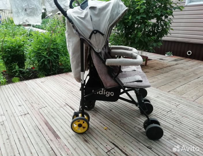 Прогулочная Коляска-трость для двойни Индиго