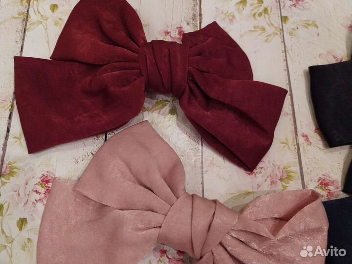 Заколка бант (мокрый шёлк)