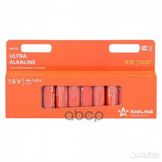 Батарейки LR6/AA щелочные 12 шт. AA12 airline