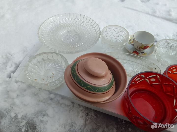 Комплект столовой посуды СССР. Хрусталь