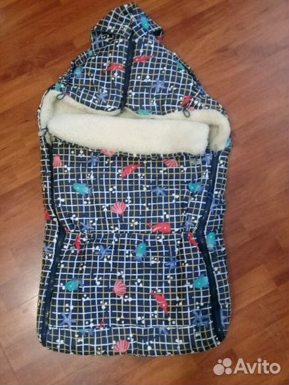 Конверт-мешок на овчине очень удобный и теплый