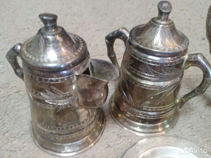 Кофейный сервиз мельхиор времён СССР