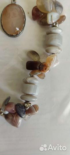 Бусы колье из агата