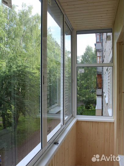 Остекление балкона под ключ. Ремонт балкона