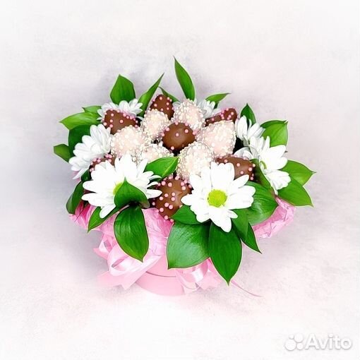 Клубника в шоколаде, букет из клубники