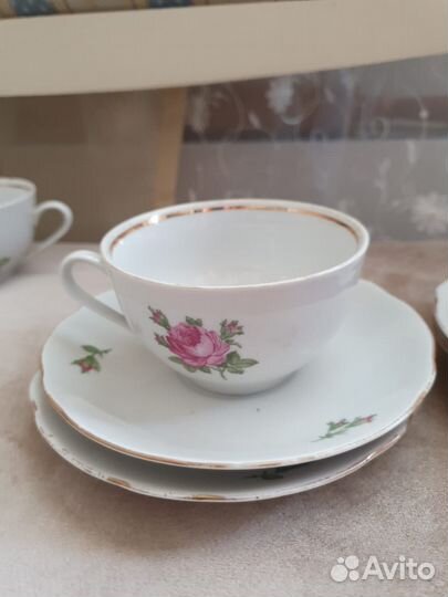 Чайная пара фарфор ГДР Кахла. 50-60г