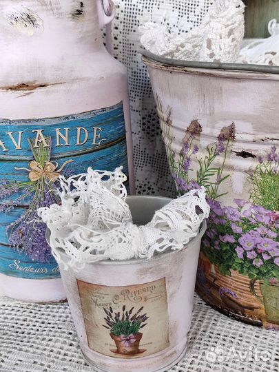 Бидончик кашпо лаванда