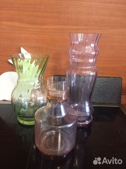 Вазы, графины Цветное стекло, СССР, хрусталь, лзхс