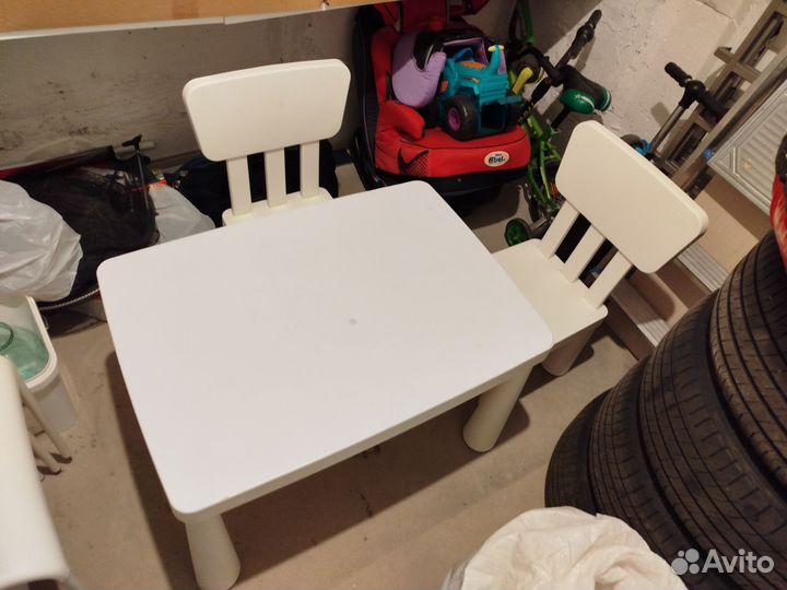 Детский стол и стулья IKEA маммут