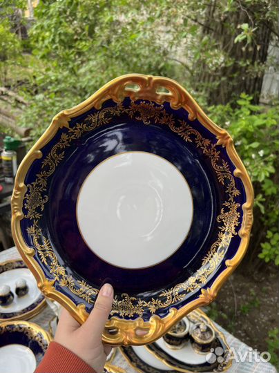 Блюдо круглое Weimar 28 см “Ювел синий»