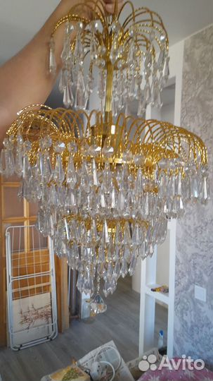 Люстра хрустальная чехия бу