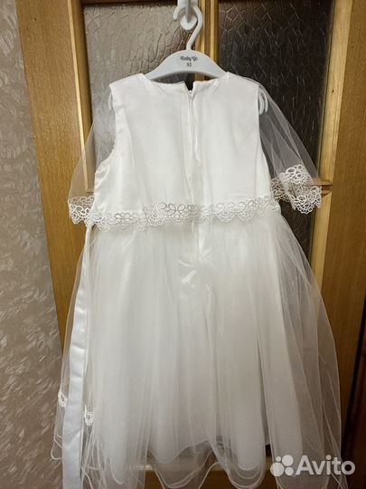 Детское нарядное платье белое 110