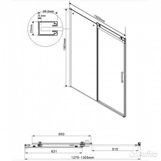 Душевая дверь Vincea Como VDS-1C130CLB, черный