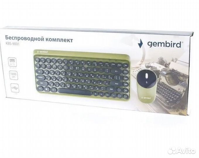 Клавиатура беспроводная и мышь Gembird KBS-9001