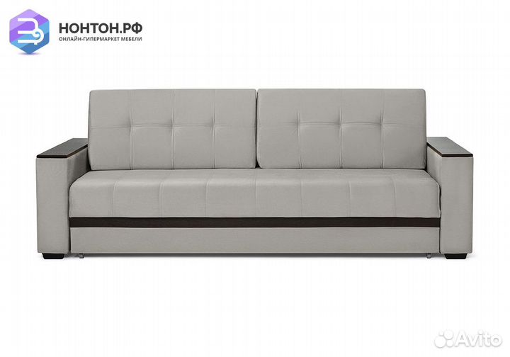 Диван еврокнижка Мадрид Lux светло-серый / коричне