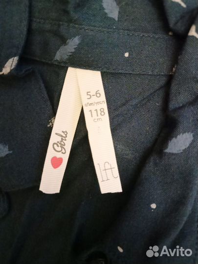 Рубашка lft(Лефтис)на девочку,5-6 лет,118 см,бу