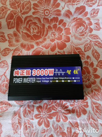 Инвертор Zhixian 3000 вт Чистый синус 12-220 V